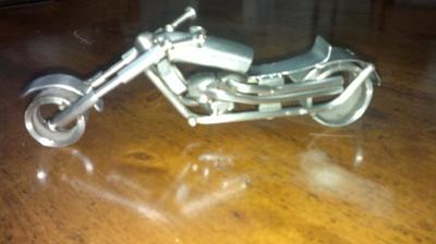 mini motorcycle scrap metal sulpture