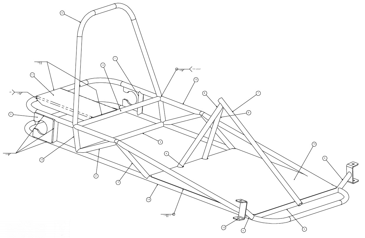 racing go kart frame kit