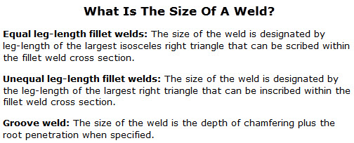weld size