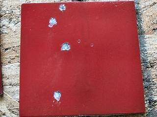 red painted pellet target