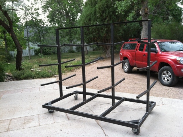 steel mobile wood rack