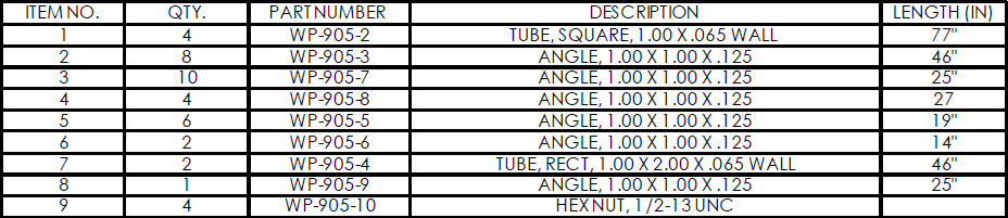 storage shelf parts