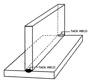 tack welding tee joint