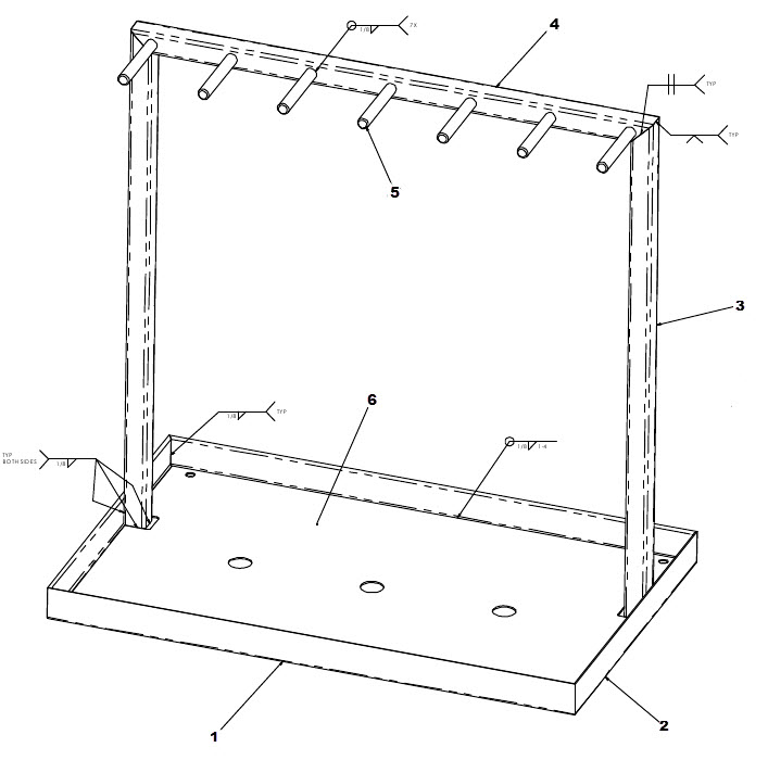 tool rack weldments