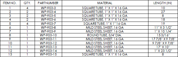 welding cart materials list