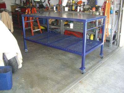 large homemade welding table