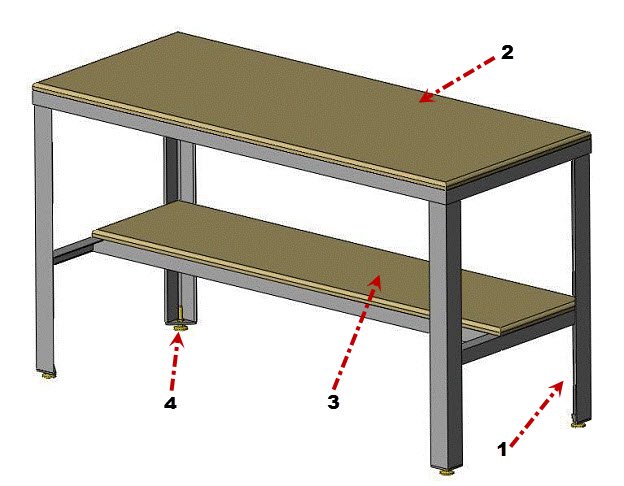 bench parts illustration